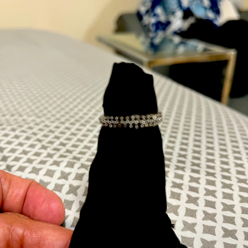 White diamond sapphire ring